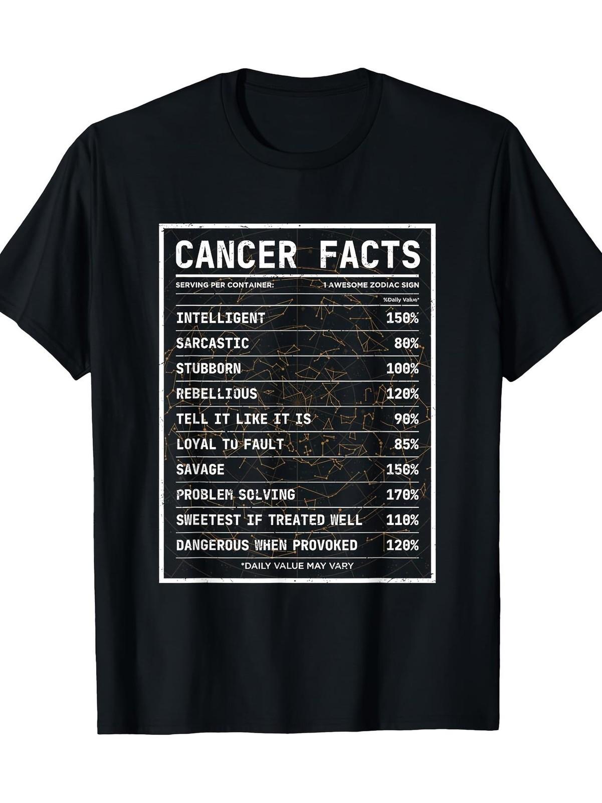 Cancer Zodiac Sign T-Shirt for Men & Women - 100% Cotton Astrology Tee with Ho S разноцветный