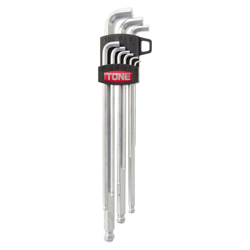 TONE BL900S Short Neck Long Ball Point Wrench 9 Pieces L-Shaped Set,
