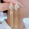 Light Luxury Long Tassel Earrings for Women with A Niche Design, Earrings with Versatile Temperament, and Trendy New Earrings