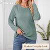 JPNTKY Women's Fashion Casual Long Sleeve O-Neck Blouses & Shirts