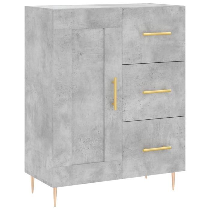 VidaXL Buffet gris béton 69,5x34x90 cm bois d'ingénierie 830248