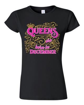 Junior Queens Are Born In December Crown Birthday Funny DT T-Shirt Tee Unisex T-Shirt