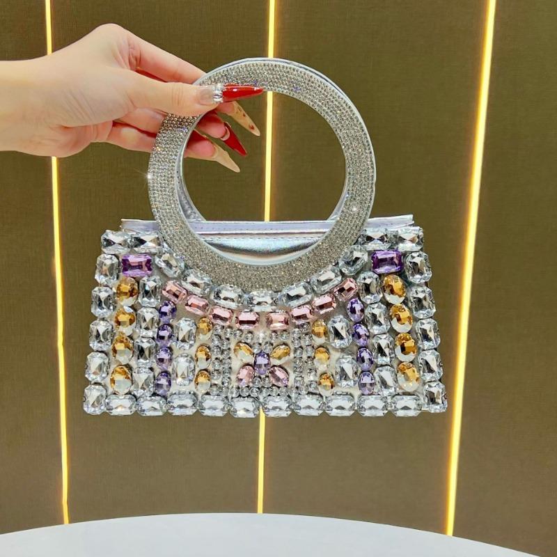 Fashionable Dinner Bag for Ladies, Full-diamond Crossbody Bag for Women, Light Luxury and Elegant Chain Bag