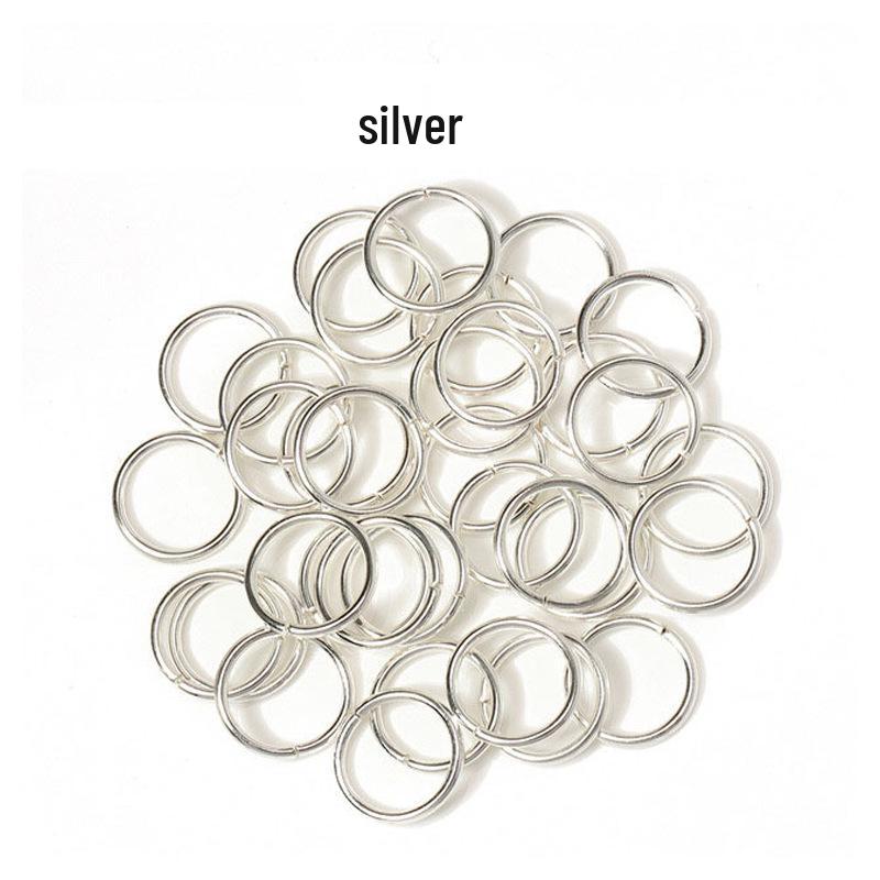 Color-preserving KC Gold Jump Rings: 200 Single Loop Flat Mouth Iron Connectors for DIY Bracelets & Necklaces