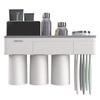 Wall Mount Toothbrush Toothpaste for Organizer - Gray-3 cup, as described cup