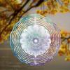 2D Metal Mandala Flower Wind Spinner Octagonal Design Blue Purple White Patterns Indoor Outdoor Decor Thanksgiving Christmas Gift Durable Easy To Hang