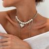 Elegant Irregular Imitation Pearl Beads Necklace for Women Vintage Party Wedding Tassels Choker Fashion Jewelry Accessories Gift