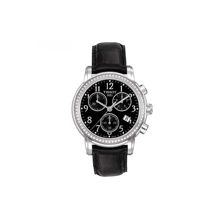 TISSOT  S&eacute;rie Vitesse Mouvement Quartz Affaire Minimaliste &Eacute;tanche Chronographe Fonction Dateur Montre Incrust&eacute;e de Diamants 35 mm T050.217.16.052.01 Regular Watch Box,Black Dial