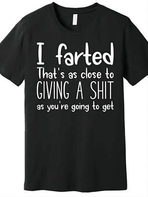 Plus Size 034;I Farted034; Letter Print Round Neck Short-Sleeve T-ShirtPolyester F Unisex T-Shirt