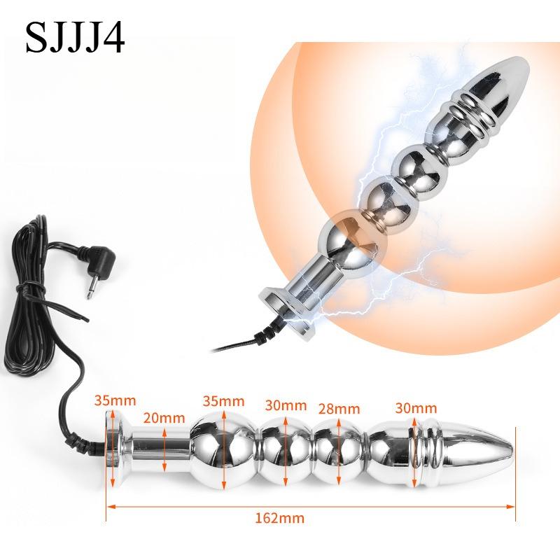 Bipolar Electric Shock Anal Plug Vaginal Butt Plug Orgasm Masturbation Adult Sex Toy Metal Electrode Buttplugs Anal Massager