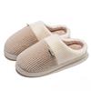 Double spell stepping on shit cotton slippers autumn and winter indoor home use warm and velvet thick-soled couple wedding shoes