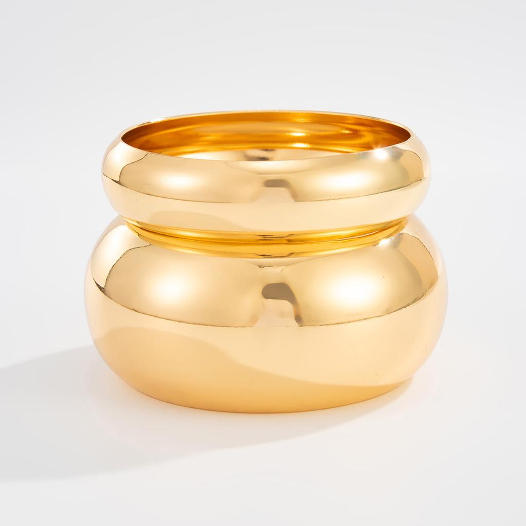 Light Luxury Minimalist Round Smooth Wide Bracelet Ins Cool Style Geometric Bracelet for Women