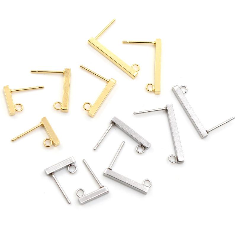 20pcs 316 Stainless Steel Geometric Polygonal Earring Stud Earring Hooks Posts Connector For DIY Earring Jewelry Making Supplies