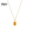 Talos Stone Pendant Necklace, Oval or Hexagonal Charm Geometric Necklace Gift for Her Wife Girlfriend