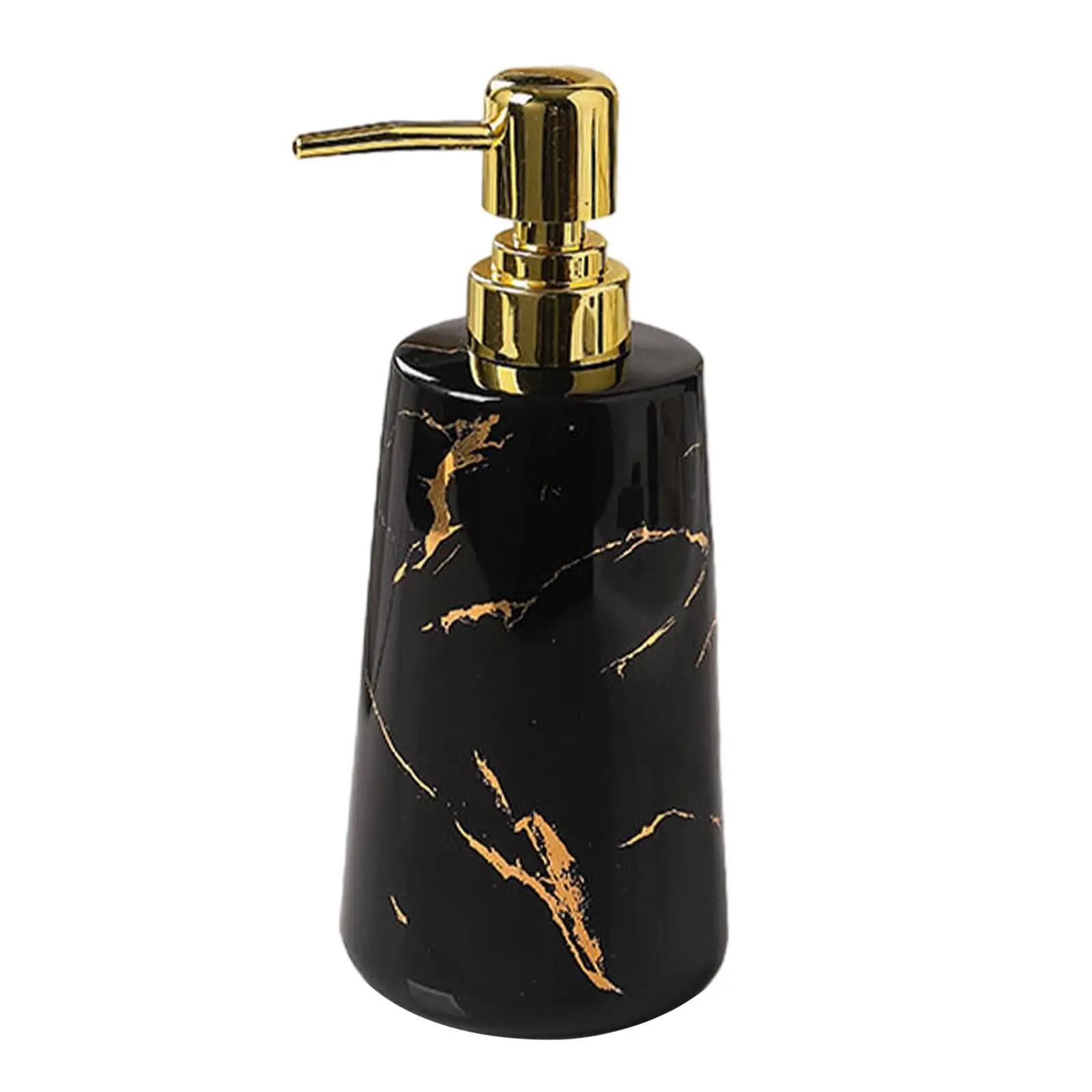 

Soap Dispenser Stylish 500ml/17oz Sturdy Empty Ceramic Liquid Hand Soap Dispenser for Home Bathroom Hotel Laundry Countertop чёрный