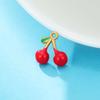 Teamer 5pcs/Lot Enamel Cherry Charms Pendant Stainless Steel For Necklace Bracelet Making Fashion Accessory Romantic Jewelry