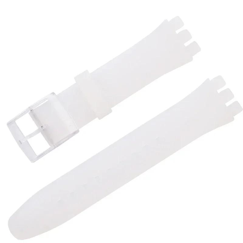 Correa de silicona impermeable para reloj Swatch, pulsera de goma suave para hombre y mujer, correa de repuesto de 16/17/19/20 mm.
