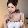 Fun Print Suspender Nightdress Chest Pad Women's Summer Sleeveless Tight Short Skirt Pure Desire Hot Girl Sexy Waist Hip Skirt