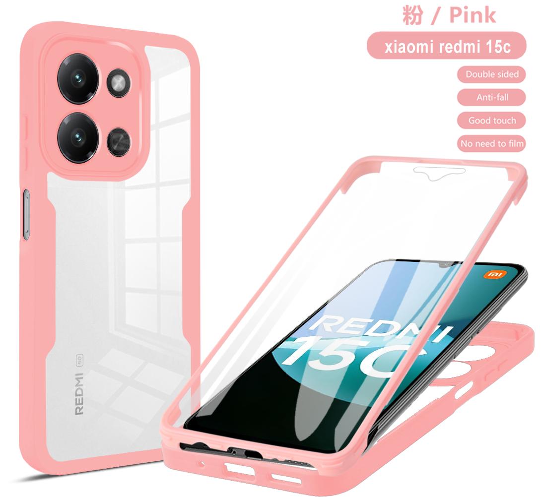 

For Xiaomi Redmi 15C 4G 171mm Case 360 Double Sided Full Protection Cases For Redmi15C Redmy 15C 15 C 4G Screen Protector Cover Redmi 15C 4G (171mm) розовый