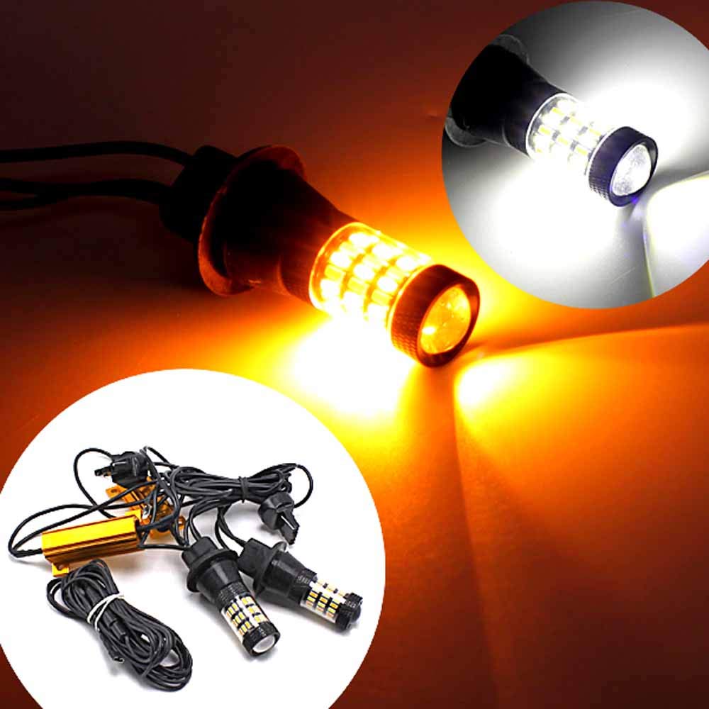 Wellvie 60 Rzędów T20 LED Zestaw Kierunkowskazów Pozycyjnych z Rezystorem Zapobiegającym Miganiu, Guma