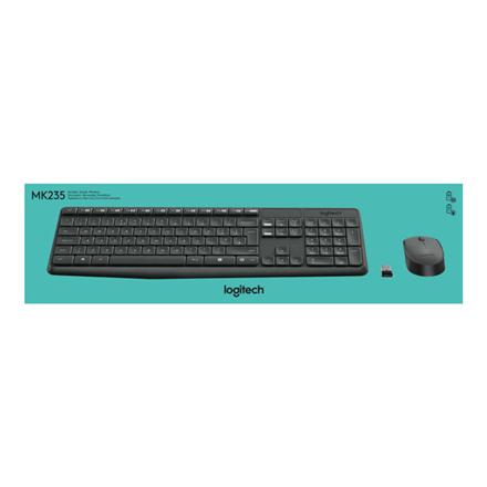 Logitech | MK235 | Keyboard and Mouse Set | Wireless | Mouse included | Batteries included | US | Black | 475 g