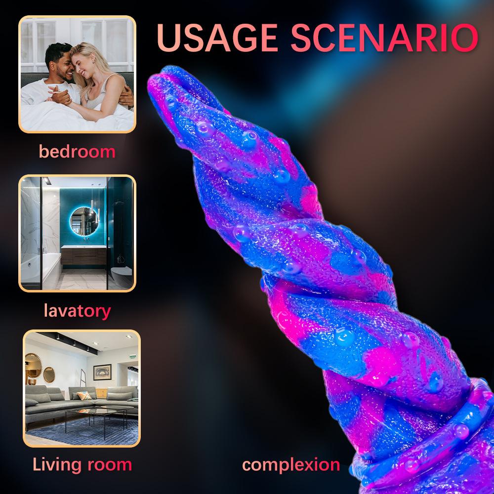 Alien Mixed Color Realistic Dildo Manual Fake Penis Liquid Silicone Adult Sex Toy Masturbator Soft Comfortable Design