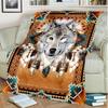 1PC Wolf Elements printed blanket, all season lightweight home office outdoor nap multifunctional blanket A8