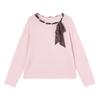 Women's Square Neck Long Sleeve Knit Sweater with Ribbons