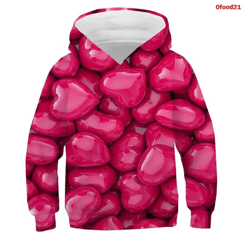 

Spring Autumn Popcorn Hoodies Kids Macaron Print Boys Girls Tracksuit Fries Candy Funny Clothes Fruit 3D Print Pullover Children Sweatshirts 160