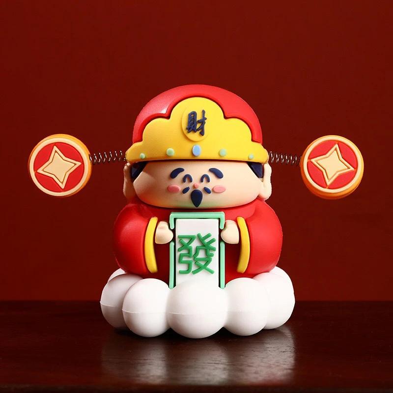 Chinese God Of Wealth Lucky Car Pendant Small Gift Creative Car Ornaments Car Interior Decoration Get Rich Fortune Fairy Garden