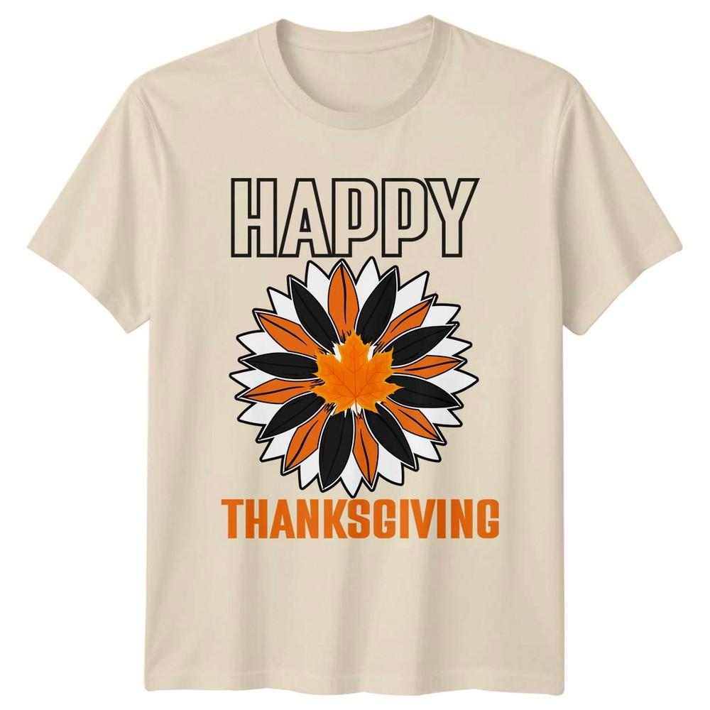 Happy Thanksgiving TShirt Autumnal Maple Holiday Gift For Him And Her
