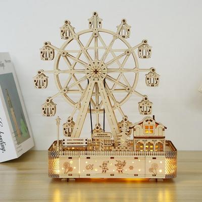 Cell Brain Stimmungslicht Spieluhr Spieluhr 3D Holz 3D Puzzle Riesenrad, Koreanische beliebte Puzzles