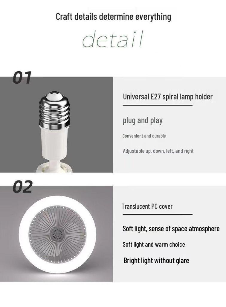 E27 Screw Mount Remote Control Fan Light Chandelier for Bedroom