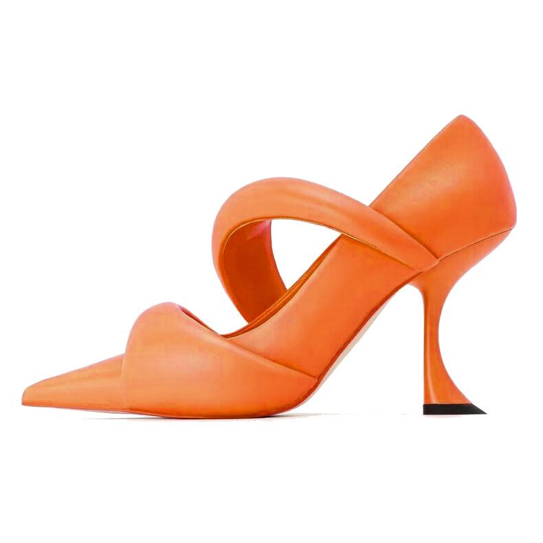 Fashion Brand Cat Heel Pointed Fashion Show Style High-heeled Shoes Spring  Autumn Women Sexy Gathering Party Commuting Nude Shoes 34-43