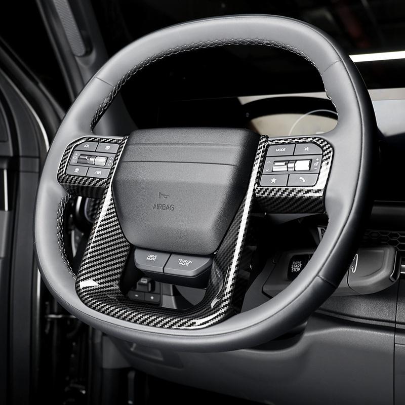 LHD/RHD For Kia Telluride 2027 Car Tuning Carbon Fiber/Wood Grain Steering Wheel Cover Trim Steering Wheels Accessories