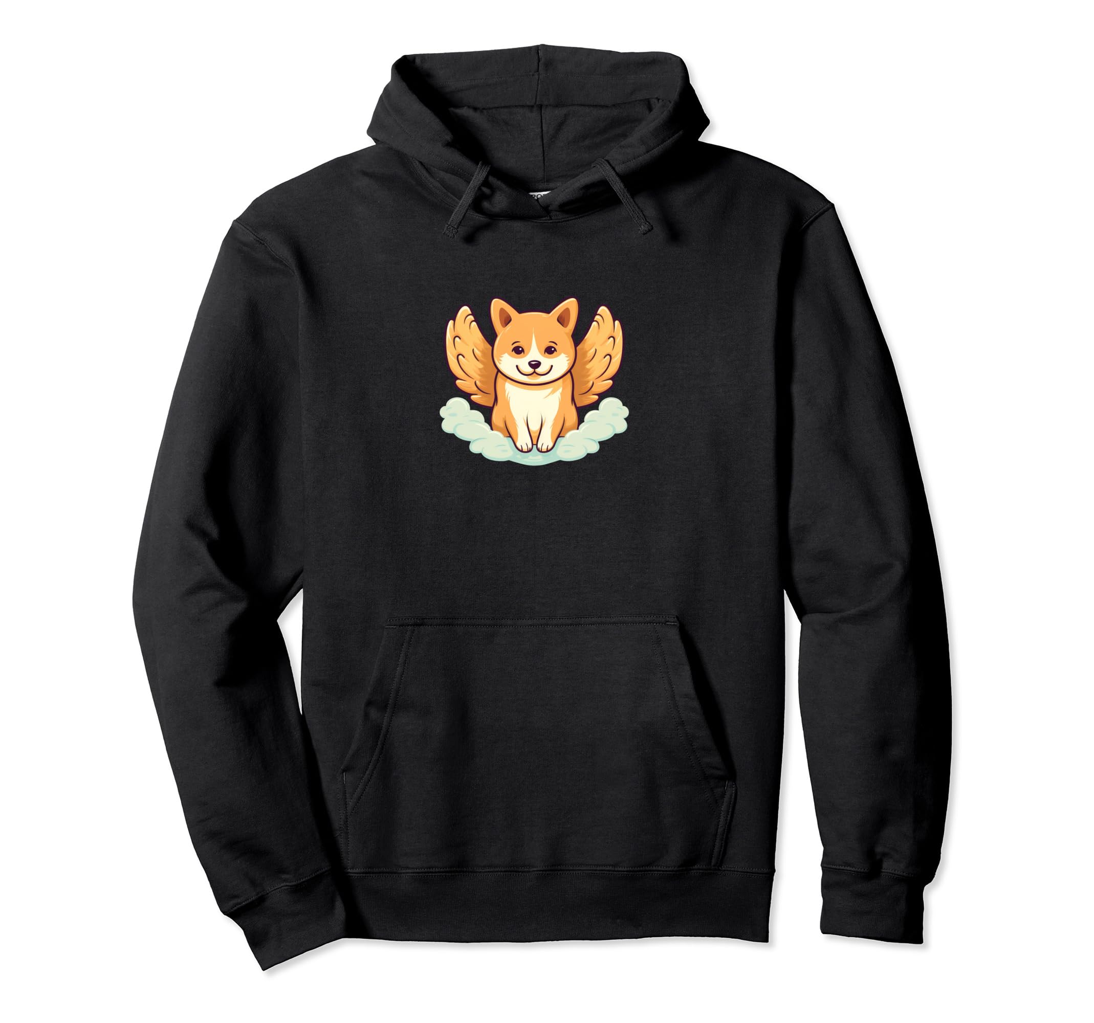 

Милая толстовка с капюшоном Shiba Inu Angel Wing Design для любителей собак чёрный