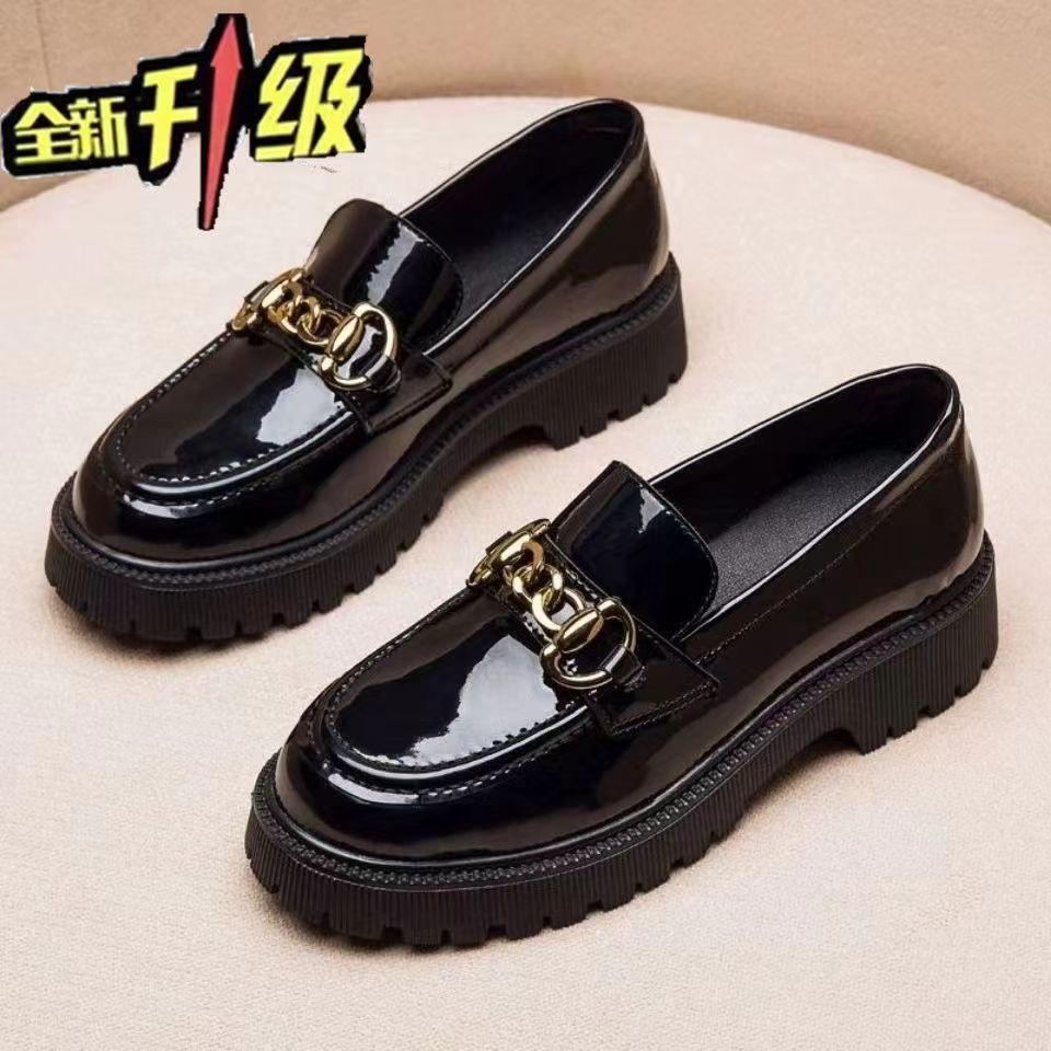 British Style with Skirt Small Leather Shoes Women's 2025 Autumn New Japanese Muffin Bottom Loafers Fashion Versatile Single Shoes