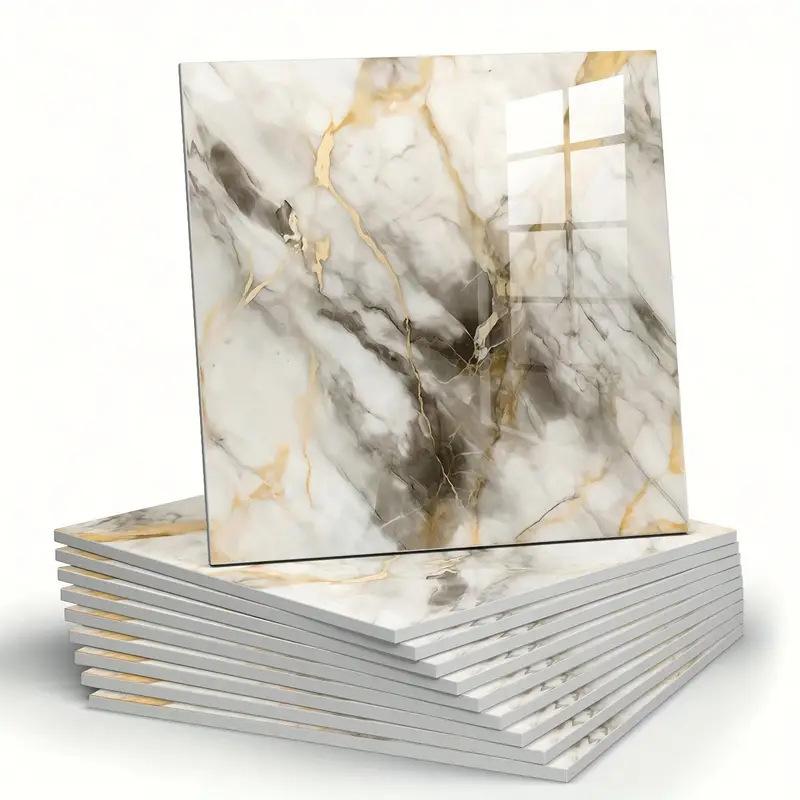 Selbstklebende Marmor-Wandfliesen, Gemischte Farben Geeignet für Moderne Dekoration, Dekorative Fliesen Modische Fliesenmuster PVC-Bodenfliesen