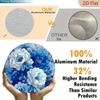 Handmade Blue White Peony Metal Wall Art Round Aluminum Poster 8 Inch