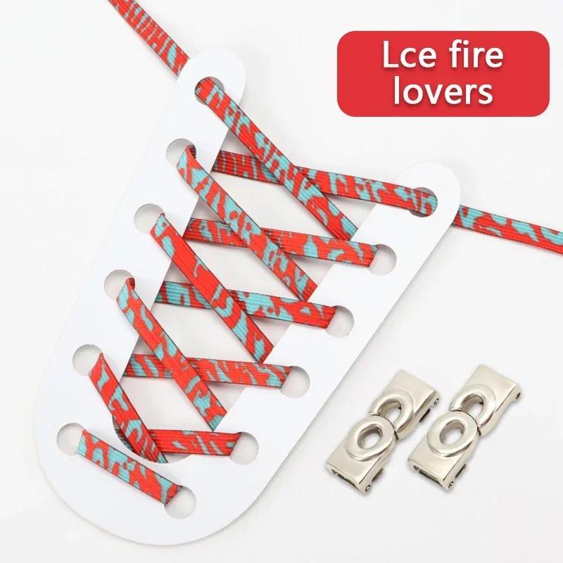 NEW Colourful Elastic Laces Sneakers Lock No Tie Shoelaces Kids Adult 8mm Wide Flat Shoelace Without Ties Shoes Accessories