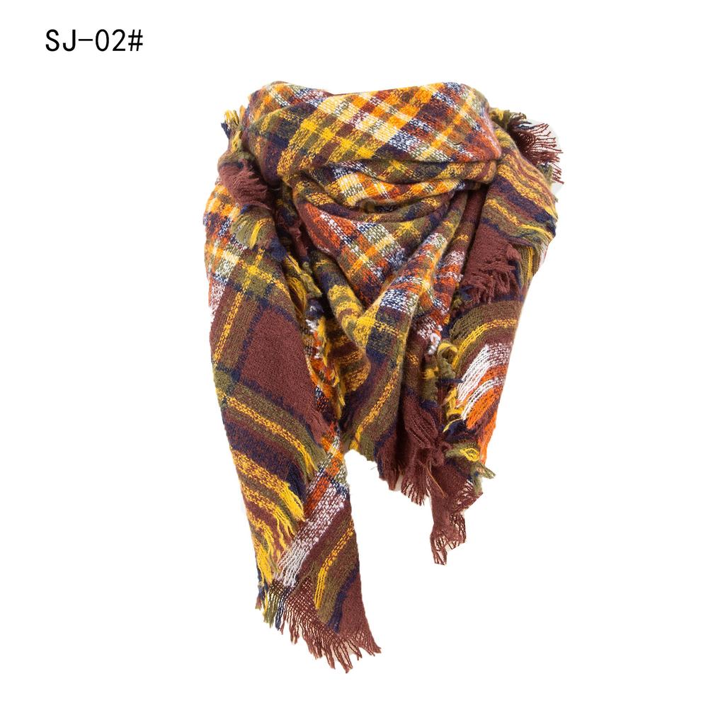 Designe Brand Knitted Spring Winter Women Scarf Plaid Warm Cashmere Scarves Shawls Luxury Neck Bandana Female Pashmina Wrap
