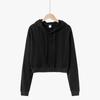 Women's Sweatshirt Fashion Cropped Hoodie Top Casual Short Solid Color Pullover