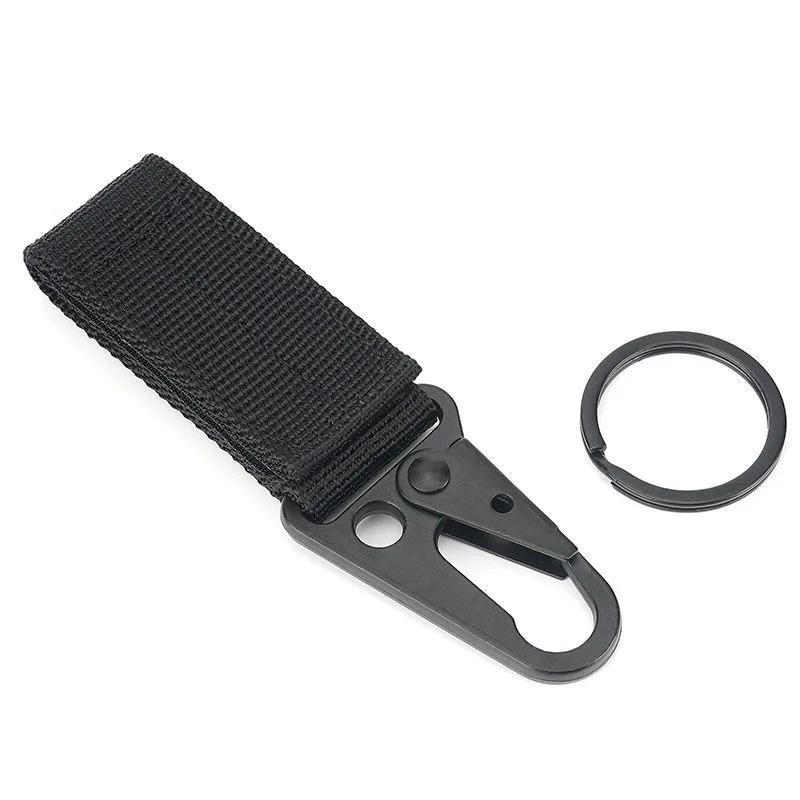 Tactical Nylon Webbing Buckle Carabiner Hook EDC Molle Backpack Belt Clip Keychain Hanger For Outdoor Climbing Camping