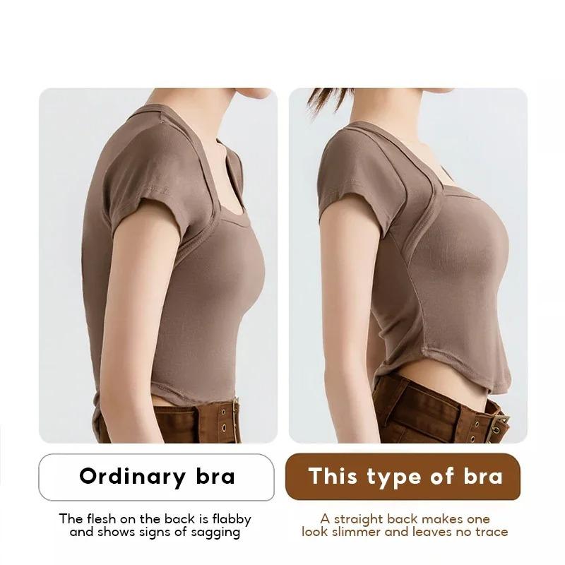 Wireless Posture Correction Bra for Women Seamless Push Up Bralette with Cross Back Support for Daily Shaping Lingerie