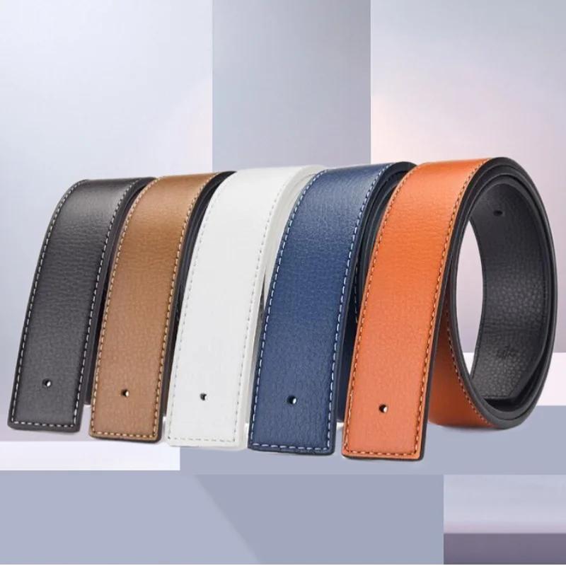Herren Hochwertige Dornlose Gürtel Glatte Schnalle Männliche Gürtel ohne Schnalle Luxusmarke Gürtel Ohne Schnalle PU-Leder Gürtelbund Ohne Schnalle 3,8 cm