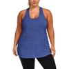 Plus Size Women's Fashion Casual Tank Top Irregular Cross Back Sleeveless Athletic Yoga Shirt Lightweight Stretchy Fabric Activewear