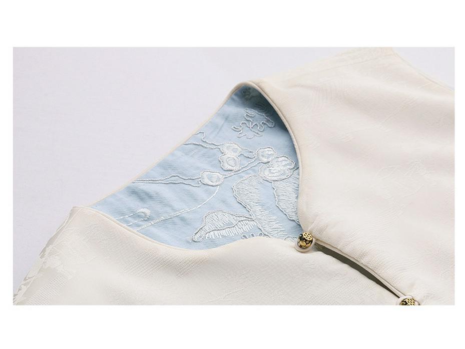 2025 Spring Women's Reversible Embroidered Ramie Vest in Chinese National Style (CY8121)