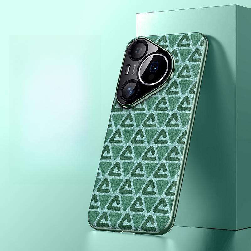 Suitable for Huawei P70Pro Pine Forest Plain Leather Phone Case, Pura70Ultra Lens Full Package Ultra-thin Luxurious Leather Case