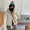 Sweet polka dot ribs hooded down cotton-padded clothes women's winter new short printed cotton-padded jacket