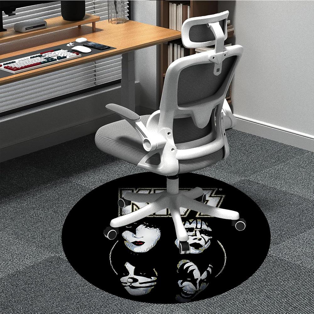 1pc KISS Band Office Round Area Rug, Indoor Mat Suitable For Office, Under Office Chairs Bedroom Living Room Home Decor  a0908159